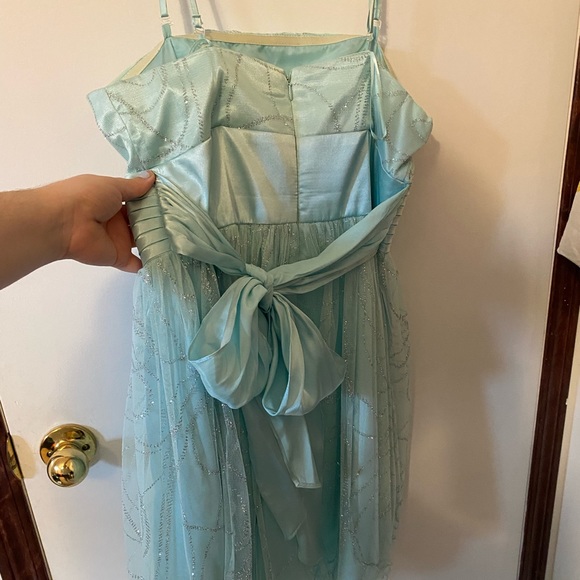 Le Château sparkly turquoise mini dress size 9/10 - Picture 4 of 5
